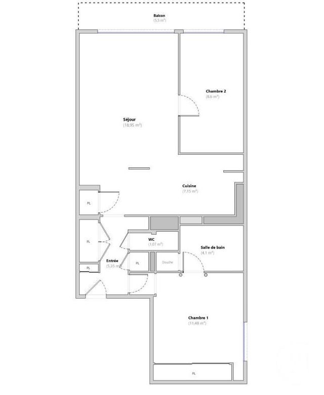 Appartement F3 à vendre - 3 pièces - 57.0 m2 - PARIS - 75017 - ILE-DE-FRANCE - Century 21 Patrimoine 17