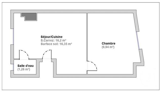 Appartement F2 à vendre - 2 pièces - 27.4 m2 - PARIS - 75017 - ILE-DE-FRANCE - Century 21 Patrimoine 17