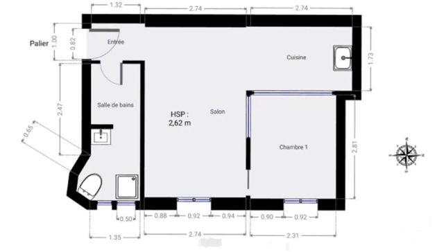 Appartement F2 à vendre PARIS